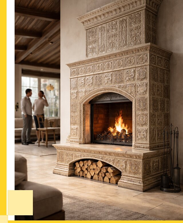 Купить изразцовый камин в Ступине от 259850 р. | ЭриданСтп