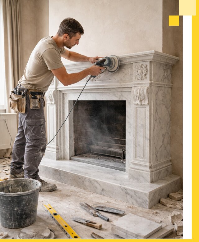 Изготовление и установка мраморных каминов в Ступине под ключ