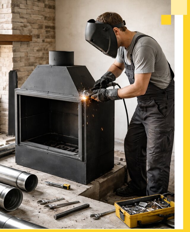 Продажа и установка металлических каминов в Ступине под ключ