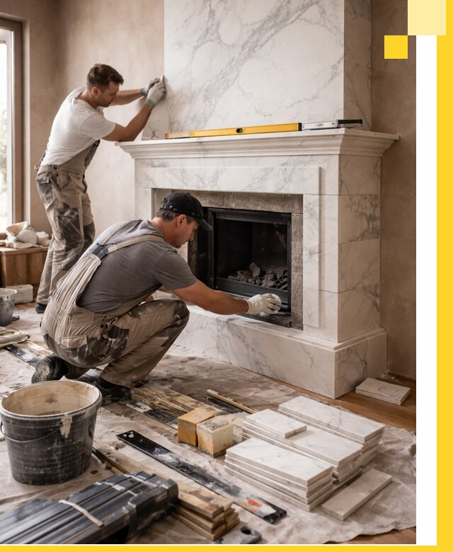 Отделка каминов в Ступине качественные облицовочные работы