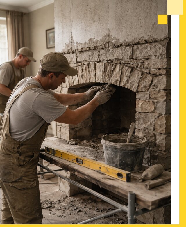 Изготовление каминов под ключ в Ступине, монтаж и отделка