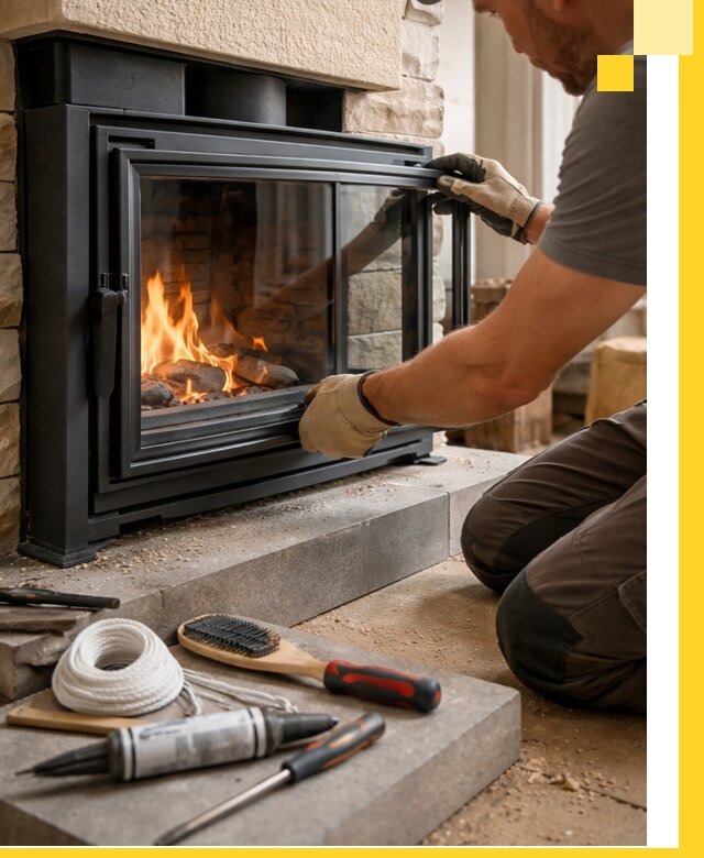 Производство, монтаж и доставка каминов со стеклом в Ступине