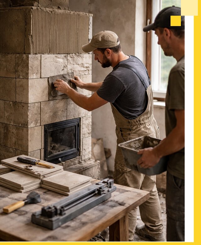 Профессиональная облицовка печей в Ступине: керамика и камень