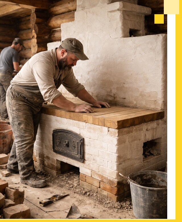 Проектирование и установка русской печи с лежанкой в Ступине