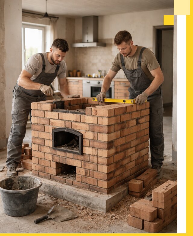 Установка и монтаж печей в частном доме в Ступине под ключ