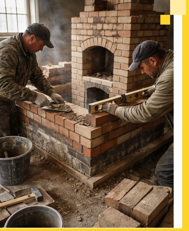 Изготовление и монтаж печей и каминов из кирпича в Ступине