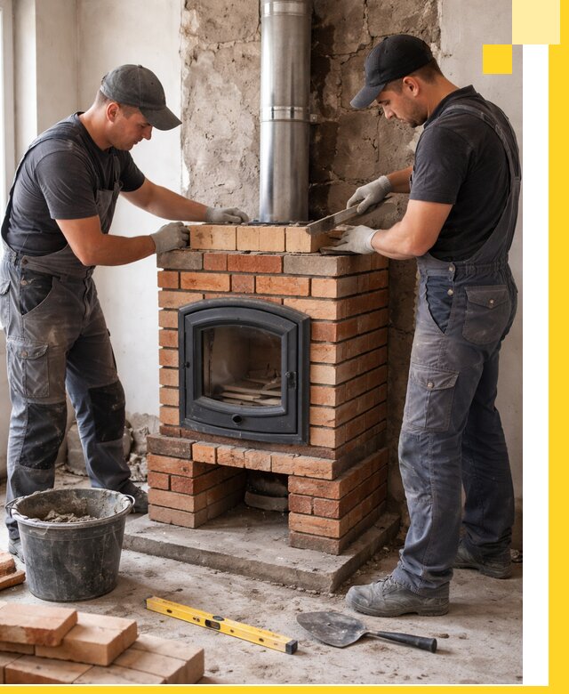 Монтаж печи камина под ключ в Ступине с гарантией и пусконаладкой