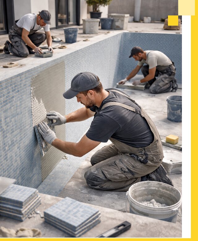 Облицовка бассейнов в Ступине плитка мозаика гидроизоляция