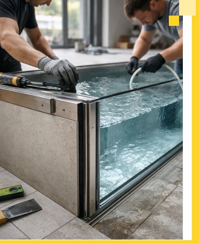 Проектирование и монтаж стеклянных бассейнов в Ступине