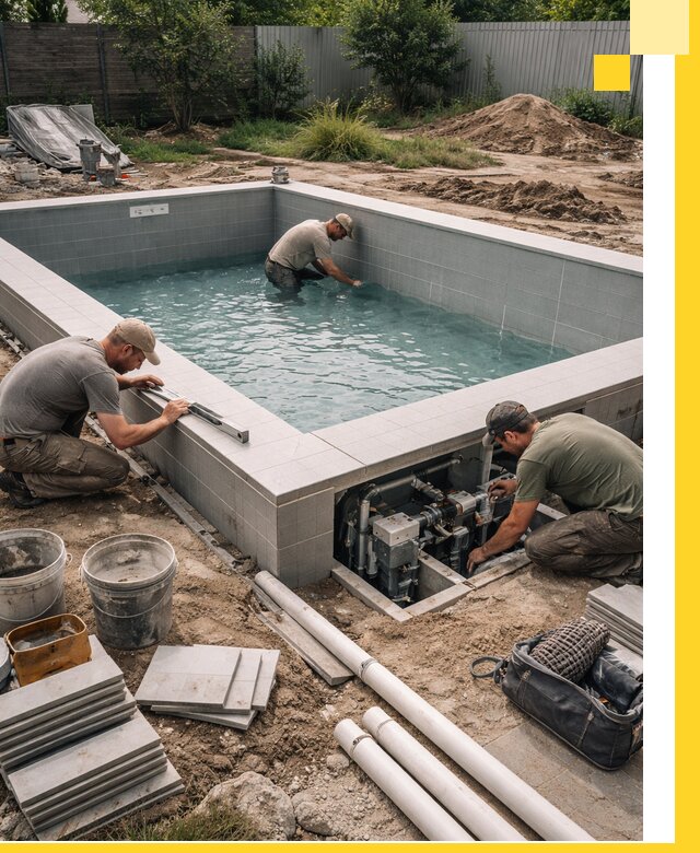 Строительство и монтаж бассейнов для дачи под ключ в Ступине