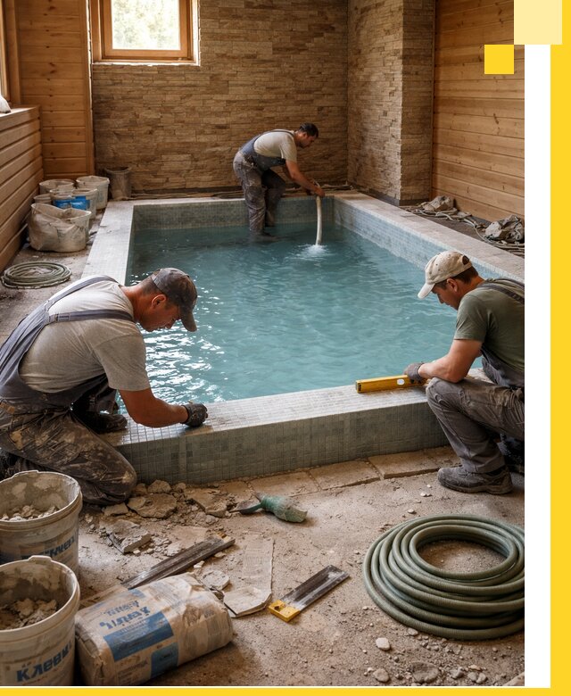 Проектирование и строительство бассейнов для бани в Ступине