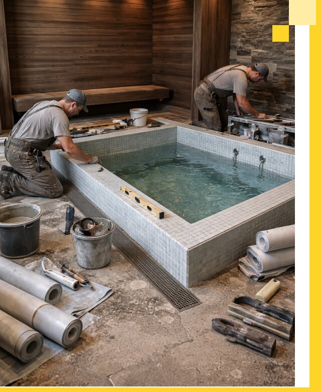 Установка и строительство бассейнов для сауны в Ступине