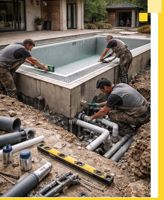 Строительство переливных бассейнов в Ступине под ключ