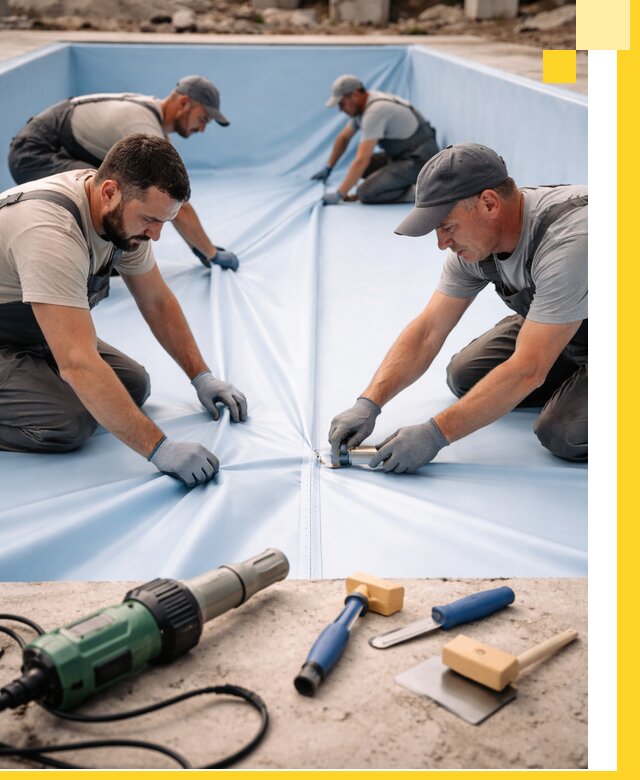 ПВХ пленка для бассейнов с монтажом и гарантией в Ступине