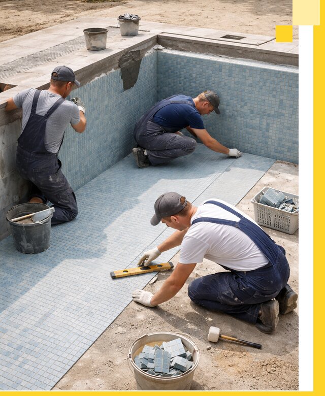 Укладка и установка плитки для бассейнов под ключ в Ступине