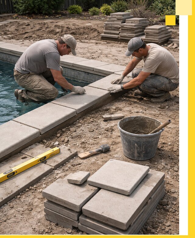 Установка и изготовление копингового камня для бассейнов в Ступине