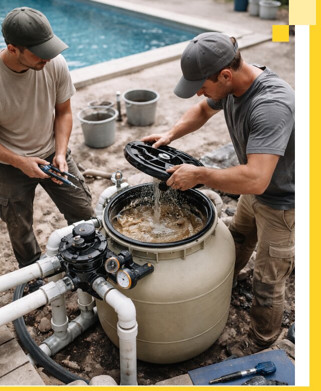 Установка и обслуживание песочных фильтров для бассейнов в Ступине