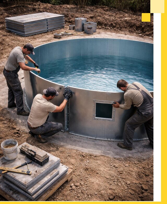 Круглые бассейны под ключ в Ступине проектирование и монтаж