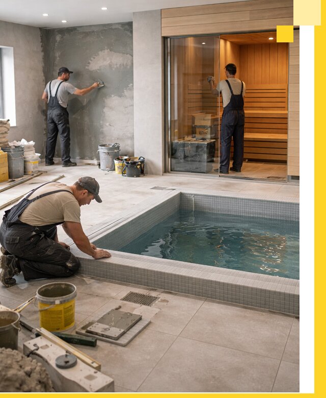 Проектирование и строительство сауны с бассейном в Ступине