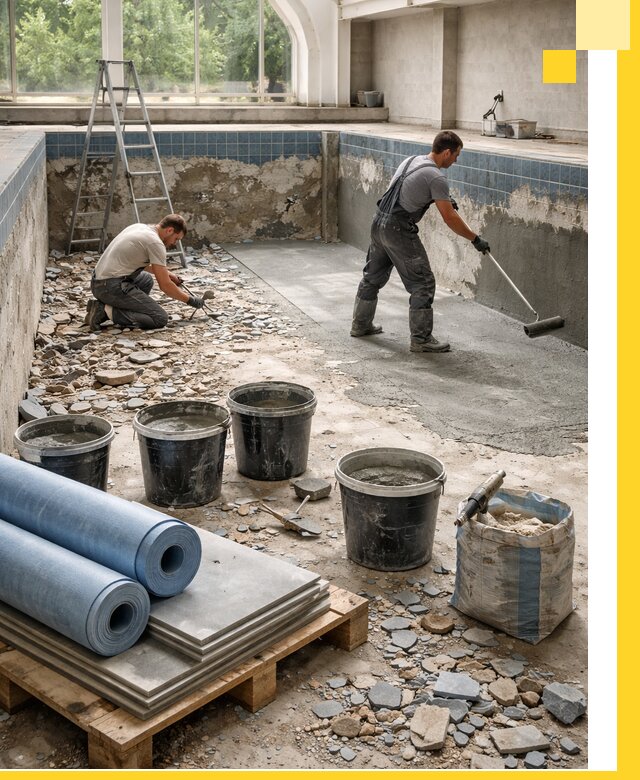 Реконструкция бассейнов в Ступине: ремонт, гидроизоляция