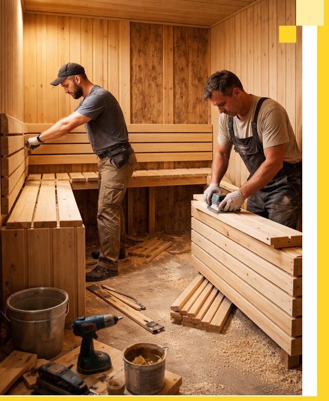Профессиональный комплексный ремонт саун под ключ в Ступине