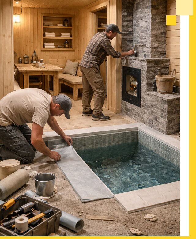 Строительство бань с комнатой отдыха под ключ в Ступине