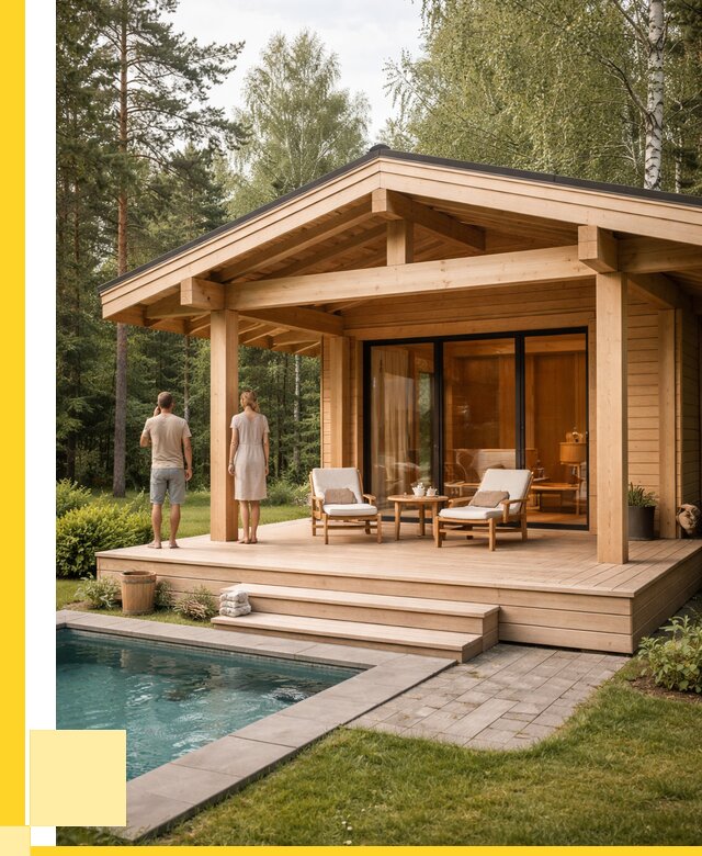 Бани с террасой под ключ в Ступине от 623640 р. | ЭриданСтп