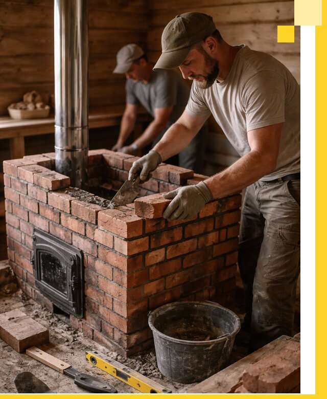 Кирпичные печи для бани под ключ в Ступине, проект и монтаж