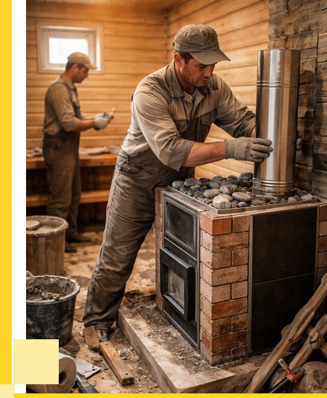 Монтаж печи в бане под ключ в Ступине от 20788 р. | ЭриданСтп